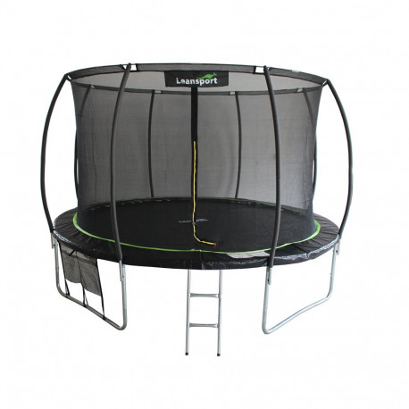 Trampolina LEAN Sport Max 14ft Czarno-Zielona