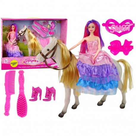 Lalka Księżniczka z Białym Kucykiem Figurki Akcesoria