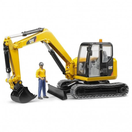 Brudder CAT Mini excavat or with worker