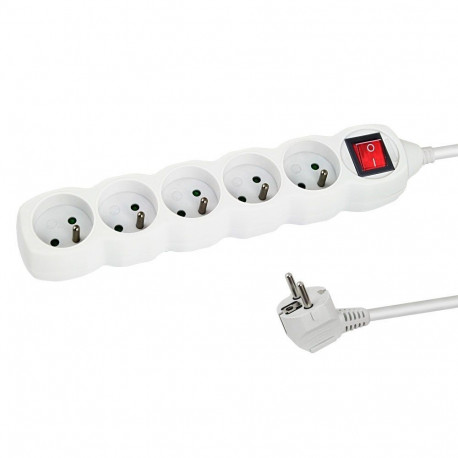 Power Extension Cord - Esperanza ELK215W 5 AC Outlets 3m Indoor White