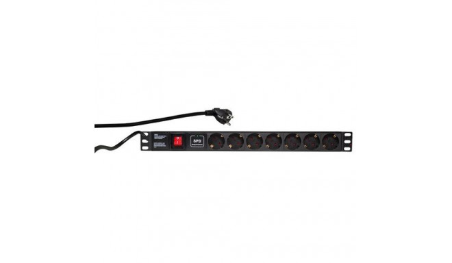 LogiLink PDU7C01 surge protector Black 7 AC outlet(s) 230 V 2 m