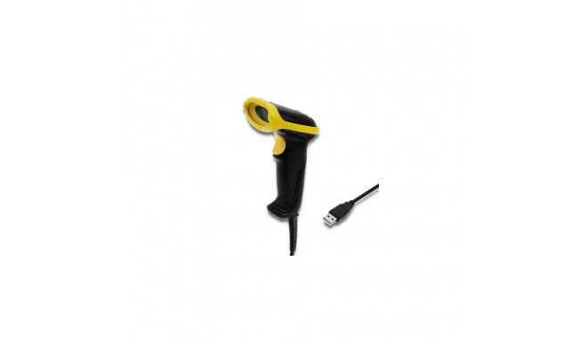 Qoltec 50867 barcode reader Handheld bar code reader 1D/2D Laser Black, Yellow