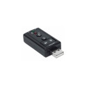 Manhattan USB-A Sound Adapter, USB-A to 3.5mm Mic-in and Audio-Out ports, 480 Mbps (USB 2.0), 7.1-Ch
