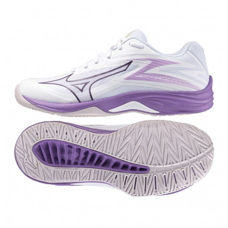 Mizuno LIGHTNING STAR Z7 JR volleyball shoes size 40 1/2 white-purple