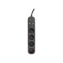Gembird TSL-PS-S4U-01 nutikas pikendusjuhe 4 AC pistikupesa tüüp E 1,5 m 3680 W must