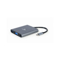 Gembird A-CM-COMBO6-01 USB Type-C 6-ühes mitme pordiga adapter (Hub3.1 + HDMI + VGA + PD + kaardilug