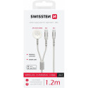 Swissten 2in1 juhtmevaba laadija Apple Watchile ja USB-C / USB-C / 1,2 m