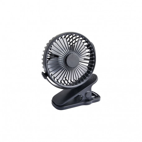 44-506# Wentylator biurkowy z klipsem 10cm usb+akumulator czarny
