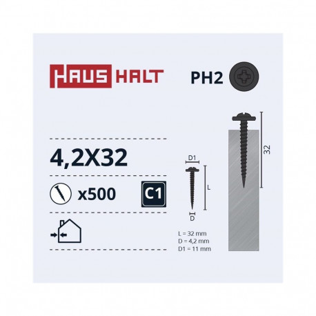 SELF SCREW 4,2X32 MET/MET+PHOSPH (500)