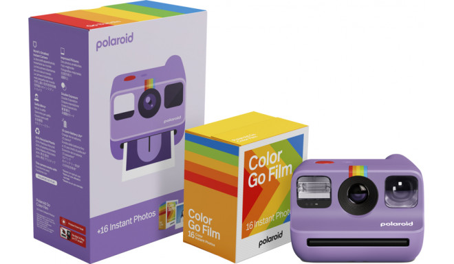 Polaroid Go Gen 2, purple + Color Film Bundle (16 photos)