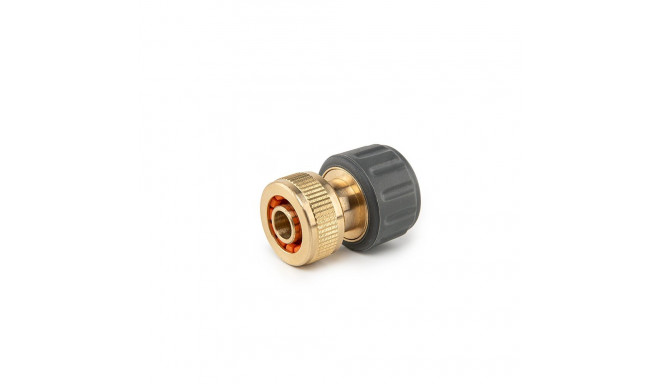 BRASS SOFT Hose connector 1/2" with STOP, brass