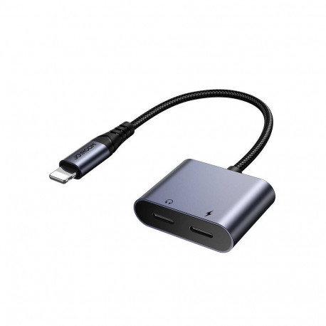 2-in-1 Audio adapter Joyroom SY-L02 Lightning to Double Lightning (black)