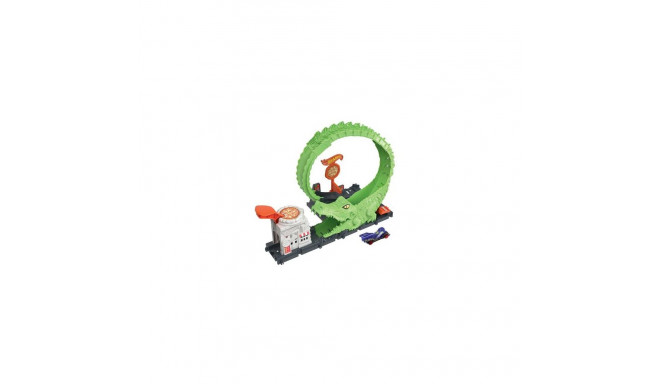 Hot Wheels City Gator Loop Pizza Place Playset, Track Set with 1 Toy Car