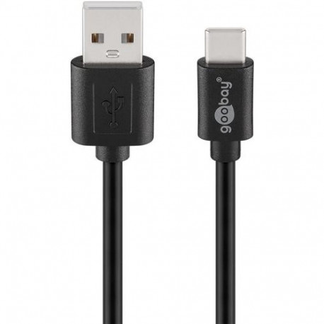Goobay USB 2.0 Cable (USB-C to USB A), Black, 1.8m