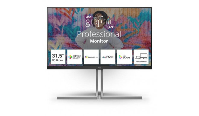 AOC U32U3CV computer monitor 80 cm (31.5&quot;) 3840 x 2160 pixels 4K Ultra HD LCD Black
