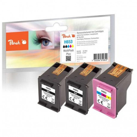 Peach PI300-1046 ink cartridge 3 pc(s) Compatible Standard Yield Black, Cyan, Magenta, Yellow