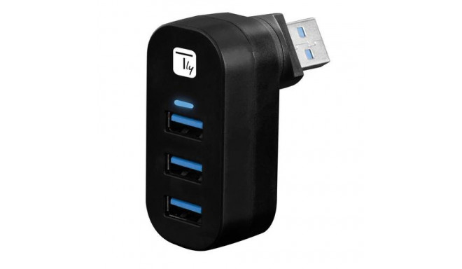 Techly IUSB3-HUB3-ROTB interface hub USB 3.2 Gen 1 (3.1 Gen 1) Type-A 5000 Mbit/s Black