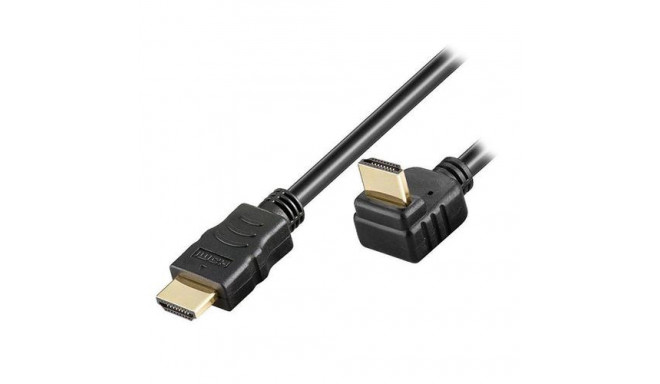 Techly 2m High Speed HDMI Cable with Ethernet A/A M/M Angled Black ICOC HDMI-LE-020