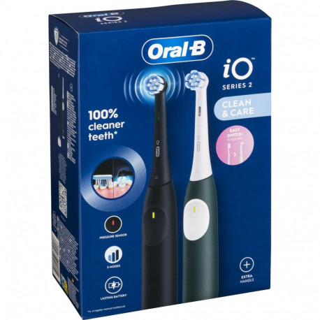 Braun Oral-B iO Series 2 +1 Two electric toothbrushes Black Green