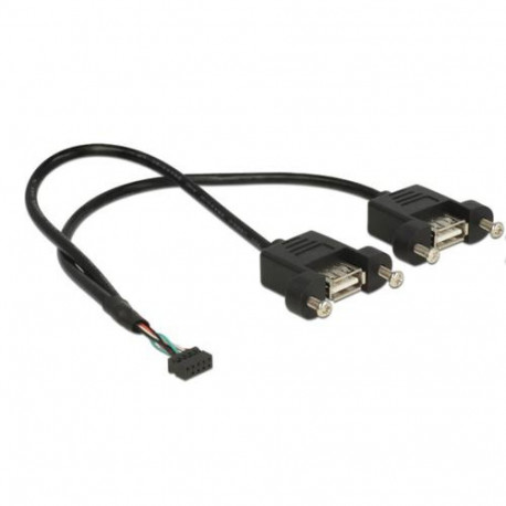 DeLOCK 84832 USB cable USB 2.0 0.25 m 2 x USB A Black