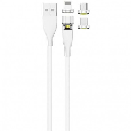 2GO 797317 USB cable 1 m USB B USB C/Micro-USB B/Lightning White