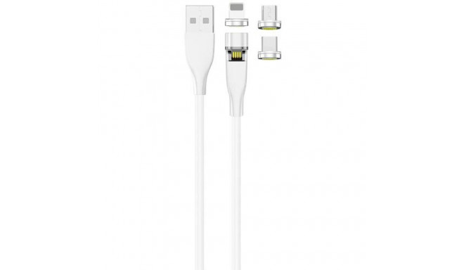 2GO 797317 USB cable 1 m USB B USB C/Micro-USB B/Lightning White