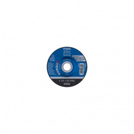 PFERD Grinding wheel E 125x7.2x22.23 mm Performance Line SG STEEL for steel