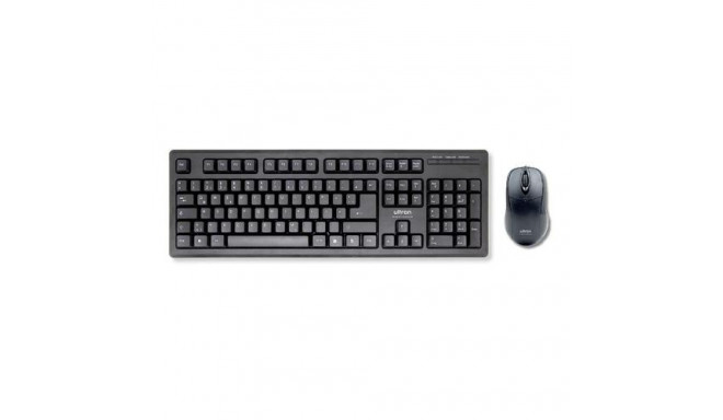 Ultron UMC-200 keyboard Mouse included Universal USB QWERTZ German Black