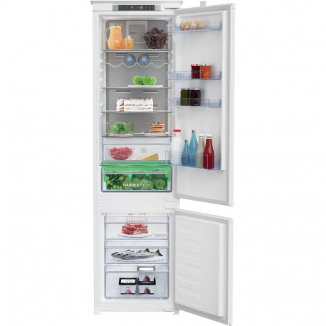 BEKO Refrigerator BCNA306E4SN Built In, 193.5cm, Energy class E, HarvestFresh, Neo Frost, Metal Wall