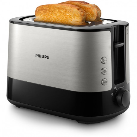 Philips Viva Collection Toaster HD2635/90, plastic, long slot, bun warmer, white