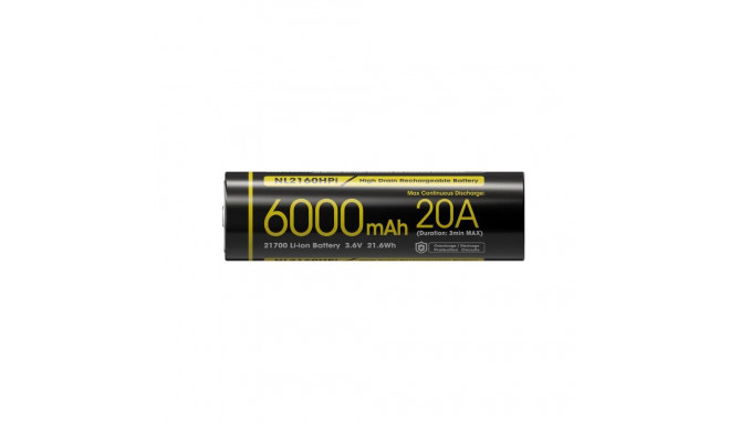 BATTERY RECH. LI-ION 3.6V/6000MAH NL2160HPI NITECORE