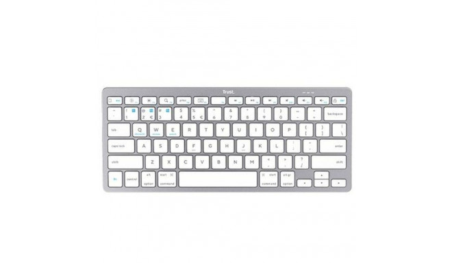 Keyboard Trust White Silver Spanish Qwerty