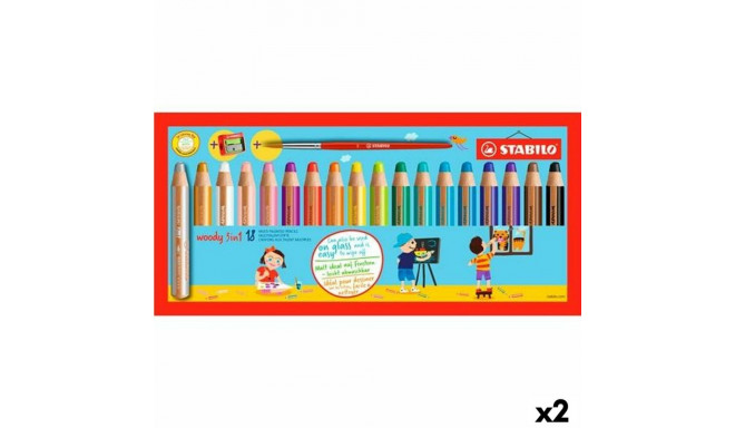 Värvilised pliiatsid Stabilo Mitmevärviline 18 Tükid, osad (2 Ühikut)
