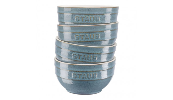 Staub Ceramique ümmargune keraamiline kausside komplekt 0.4 l türkiissinine 4 tk