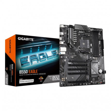 GIGABYTE B550 EAGLE Motherboard - AMD Ryzen 5000 G-Series CPUs, 10+3+1 Phases VRM, up to 3200MHz DDR