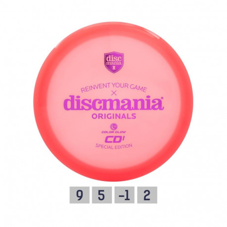 Discgolf disc DISCMANIA Distance Driver CD1 COLOR GLOW Red 9/5/-1/2