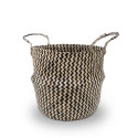 BASKET WITH HAND 30X30X30CM SEAGRAS/BLCK
