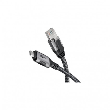 Goobay 70696 cable gender changer USB C RJ-45 Black, Silver