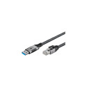 Goobay 70693 cable gender changer USB A RJ-45 Black, Silver