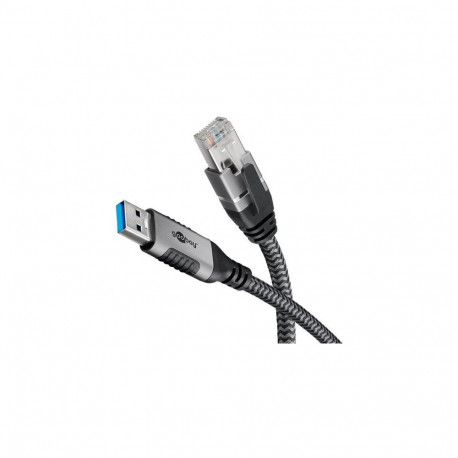 Goobay 70299 cable gender changer USB A RJ-45 Black, Silver