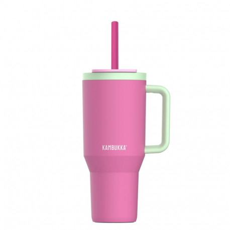 Thermo mug with straw KAMBUKKA RIO, pink, 950 ml