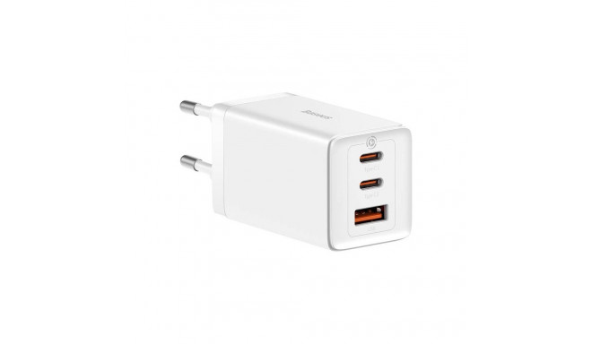 CHARGER BASEUS USB-A/USB-CX2 65W valge laadija