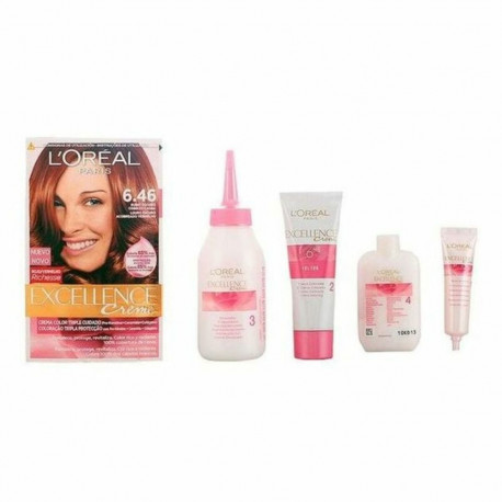 Püsivärv L'Oreal Make Up Excellence Tume vaskne kastanpruun Nº 6,46 Rubio Oscuro Cobrizo Caoba Nº 6,