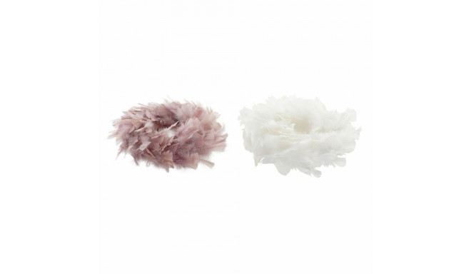 Jõulupärg DKD Home Decor Vaht Sulg (40 x 40 x 6 cm) (2 pcs)