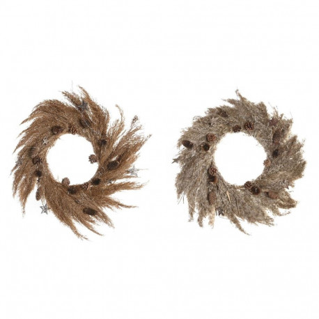 Advent wreathe DKD Home Decor Flower (2 Units) (60 x 5 x 60 cm)