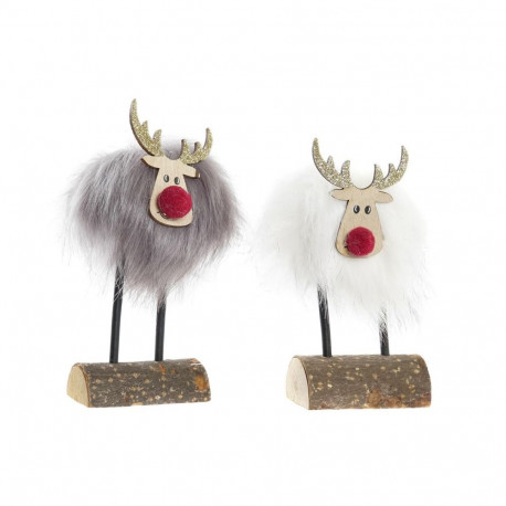 Christmas bauble DKD Home Decor Polyester Reindeer (7 x 5 x 16 cm) (2 Units)