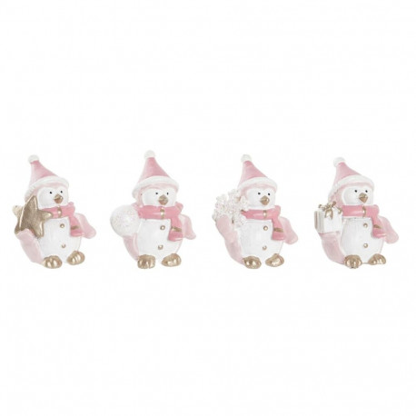 Christmas bauble DKD Home Decor Resin Snow Doll (3,5 x 2,5 x 4 cm) (4 Units)