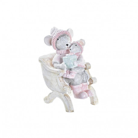 Christmas bauble DKD Home Decor Mouse Resin (8 x 5,5 x 10 cm)