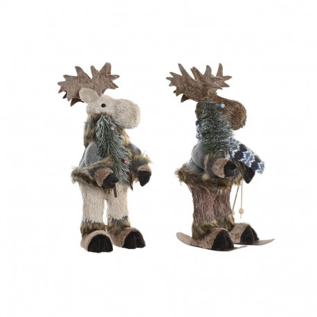 Dekoratiivkuju DKD Home Decor Jõulud Põhjapõder Naturaalne polüstüreen (15 x 16 x 35 cm) (2 Ühikut)