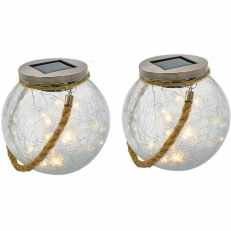 Solar lamp Lumisky Crack Ball Cord Transparent (2 Units)